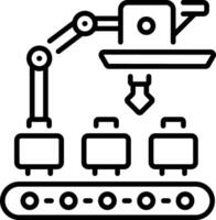 Conveyor sorting machine, line style icon vector