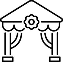 Linear style icon of an event venue vector