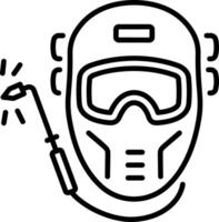 Welding mask icon in line style vector
