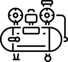 Air compressor icon in line style vector