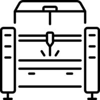 Outline icon depicting laser cutting technology vector