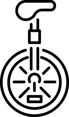 An outline icon depicting a monocycle