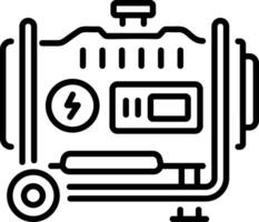Line style icon of a power generator vector