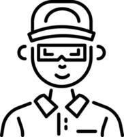 Linear character icon of a cool party boy vector
