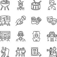 Collection of Event Celebration Linear Icons vector