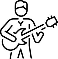 A line style icon of musician playing a guitar vector
