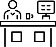 Registration desk icon in linear style vector