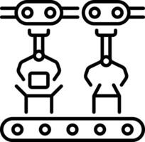 Packaging machine icon in line style vector