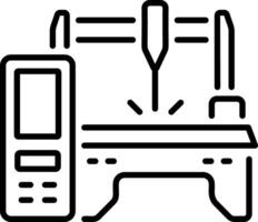 Cnc controller machine, line style icon vector