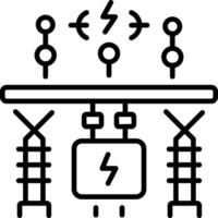 An outline style icon of electric transformer vector