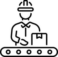Linear character icon of a manufacturing manager vector
