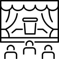 Linear icon depicting theatre stage setup vector