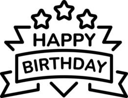 A linear style icon of happy birthday banner vector