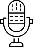 A line style icon of a podcast mic vector