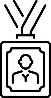 Conference card icon in linear style
