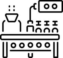 An outline icon of industrial processing line vector