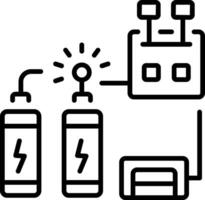 A line icon depicting industrial battery vector