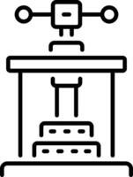 Outline icon depicting hydraulic press machine vector