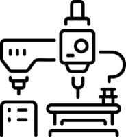 Outline icon depicting an industrial milling machine vector