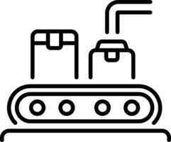 Conveyor belt machine icon in line style vector