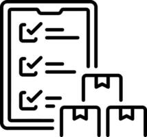 Line style icon depicting inventory management list vector