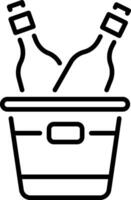 A line style icon of champagne bucket vector