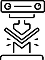 Outline icon of an bending press machine vector