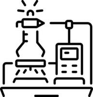 Line style icon of an industrial testing machine vector