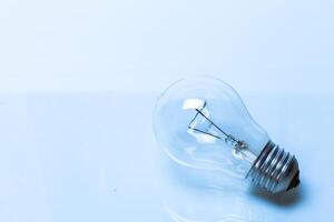 Close up of a light bulb on white background photo
