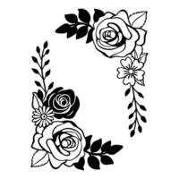 Rose and Laurel Leaf Frame Art vector