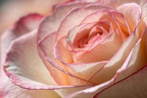 close up of a pink rose with a white center photo