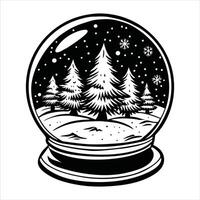 Snowy Scene in a Globe vector