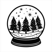 Magical Christmas Snow Globe vector