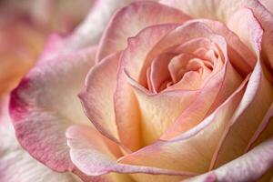 a close up of a pink rose with a white center photo