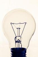 Lightbulb on white background, close up shot photo