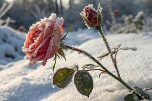 roses in the snow photo