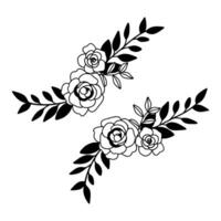 Stunning Rose and Laurel Border Art vector