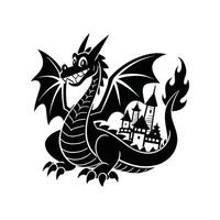 Whimsical Fantasy Dragon Art vector