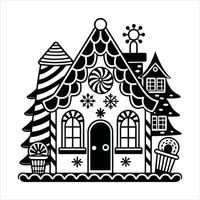 Gingerbread House with Candy Accents vector