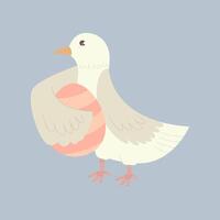 Illustration of a dove with eggs. Happy Easter background. Pigeons. symbol of peace. Easter Eggs vector