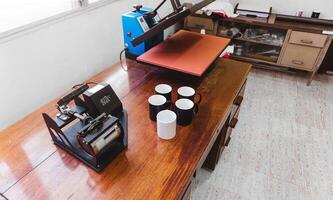 Mug Heat Press Machine Sublimation with blank mugs photo
