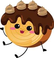 chocolate cream character rolled croissant vector