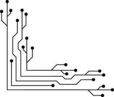 Abstract angular corner-shaped pattern representing electronic circuit pathways and technology networks. vector