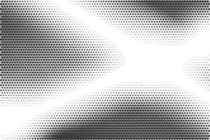 Dotted pattern background with halftone gradient. Abstract textured rays of light and mirror reflection with fade gradation. Simple digital 80s dotted backdrop. vector