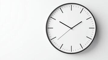 Minimalist wall clock showing time in simple style. photo