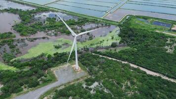 Wind power tower in operation video