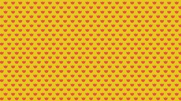 Seamless floral pattern with red tulips on yellow background animation. Retro style botanical theme. Repeating abstract flowers animated flat 2D backdrop horizontal 4K texture continuous video