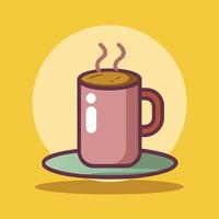 Aesthetic Coffee Cup Drawing with Simple Lines vector