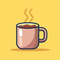 Warm Hot Chocolate Mug with Foam vector