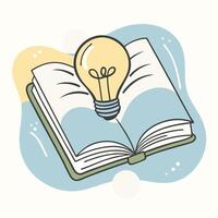 Open Book Illustration in Flat Style vector